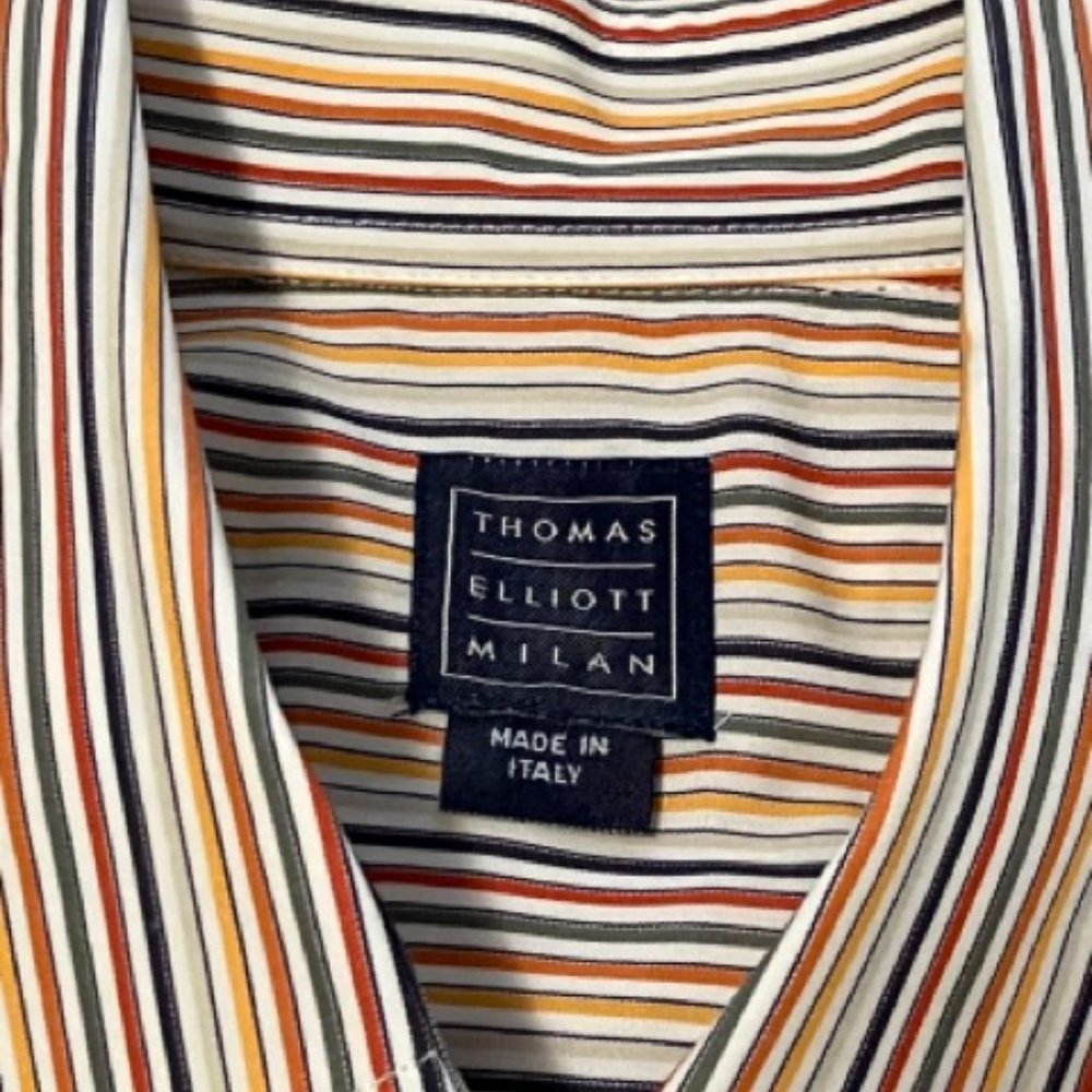 Thomas Elliott Milan Men's Colorful Striped Shirt